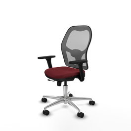 PIQUERAS Y CRESPO Silla de oficina Jorquera con mecanismo Sincro/Traslack, Granate y Gris