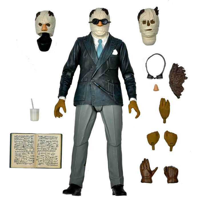 NECA Figura Ultimate Hombre Invisible Universal Monster 18cm Articulada Con Accesorios