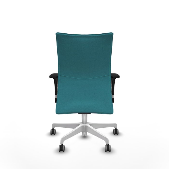 PIQUERAS Y CRESPO Silla Albacete confidente Turquesa con mecanismo Sincro y Base Blanca