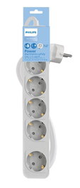 Philips Regleta con Interruptor de 5 Tomas y Cable de 1,5m - Blanco
