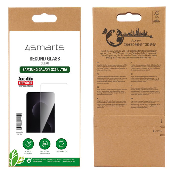 4smarts Second Glass Protector de Pantalla para Samsung Galaxy S26 Ultra