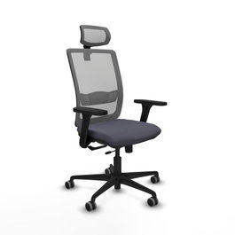 PIQUERAS Y CRESPO Silla de oficina Haches Gris con mecanismo Sincro/Traslack
