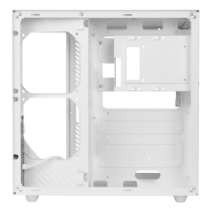 Mars Gaming Caja ATX MCVONEW Blanca, Cubo con Doble Cristal Templado, Compatible Placas ATX, Refrigeración Hasta 240 mm, Ventilador FRGB, Soporte VGA 334 mm