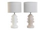 DKD Home Decor Lámpara de Sobremesa Urban Blanca Beige 23x23x42 cm E14 (Pack de 4 Unidades)
