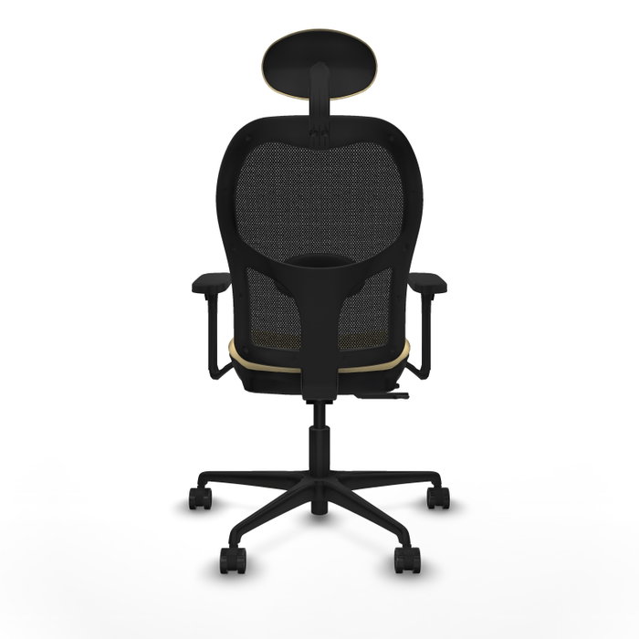 PIQUERAS Y CRESPO Silla de oficina Jorquera con mecanismo Sincro/Traslack, Crema y Negro