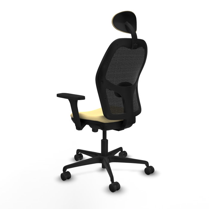 PIQUERAS Y CRESPO Silla de oficina Jorquera con mecanismo Sincro/Traslack, Crema y Negro