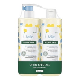 Klorane Baby Set Duo Gel de Ducha para Cabello y Cuerpo 2 x 500 ml