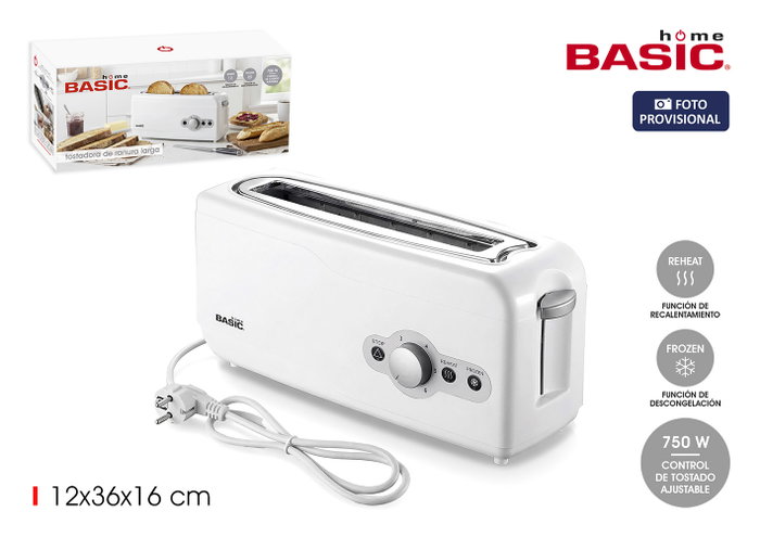 Basic Home Tostadora Rectangular Blanca 750W Basic Home Tostadora Rectangular Blanca 750W