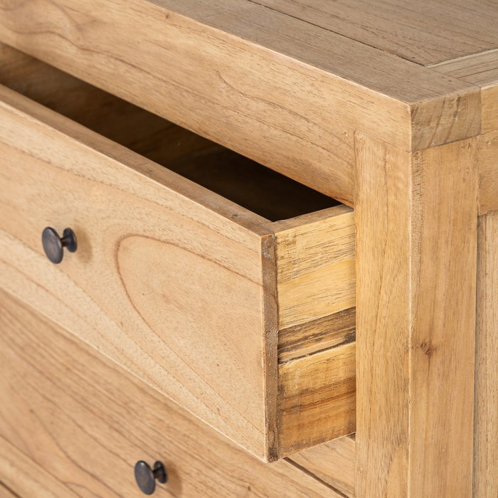 Cómoda Natural Madera Mindi Dormitorio 100 X 40 X 90 cm