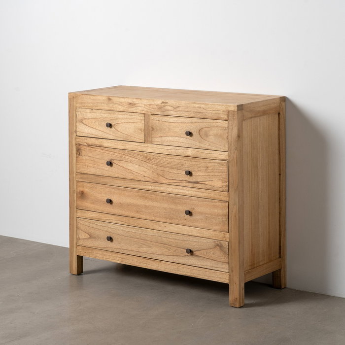Cómoda Natural Madera Mindi Dormitorio 100 X 40 X 90 cm