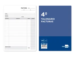 Liderpapel Talonario T117 Facturas Cuarto Original Sin Iva 144x210 Mm