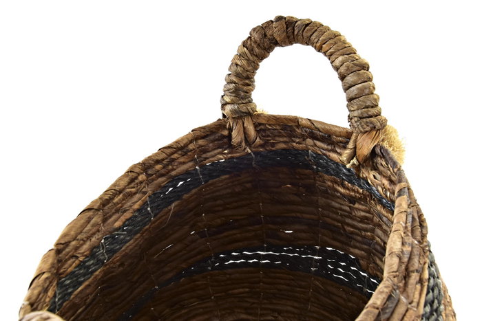 DKD Home Decor Set de 2 Cestas de Fibra Marrón y Negro 31x31x33 cm DKD Home Decor Set de 2 Cestas de Fibra Marrón y Negro 31x31x33 cm