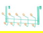 Berilo Percha Metal 10 Ganchos Madera Color Menta Verde 35x17x15 cm (Set de 6)