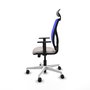 PIQUERAS Y CRESPO Silla de oficina Motilla con mecanismo Sincro/Traslack, Azul y Blanco
