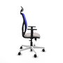 PIQUERAS Y CRESPO Silla de oficina Motilla con mecanismo Sincro/Traslack, Azul y Blanco