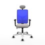 PIQUERAS Y CRESPO Silla de oficina Motilla con mecanismo Sincro/Traslack, Azul y Blanco