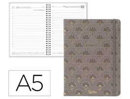 Liderpapel Agenda Oficina 2027 Boho Día Página A5 Gris
