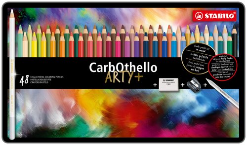 STABILO CarbOthello Lápices de Colores con Estuche de Metal, 48 Unidades STABILO CarbOthello Lápices de Colores con Estuche de Metal, 48 Unidades