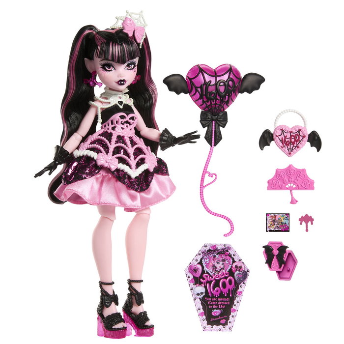 Mattel Muñeca Monster High Draculaura Sweet 16 Cumpleaños Scary Sweet Birthday 1600