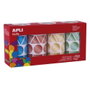 Apli Pack de 4 Rollos de Gomets Geométricos Colores Metalizados 27 mm