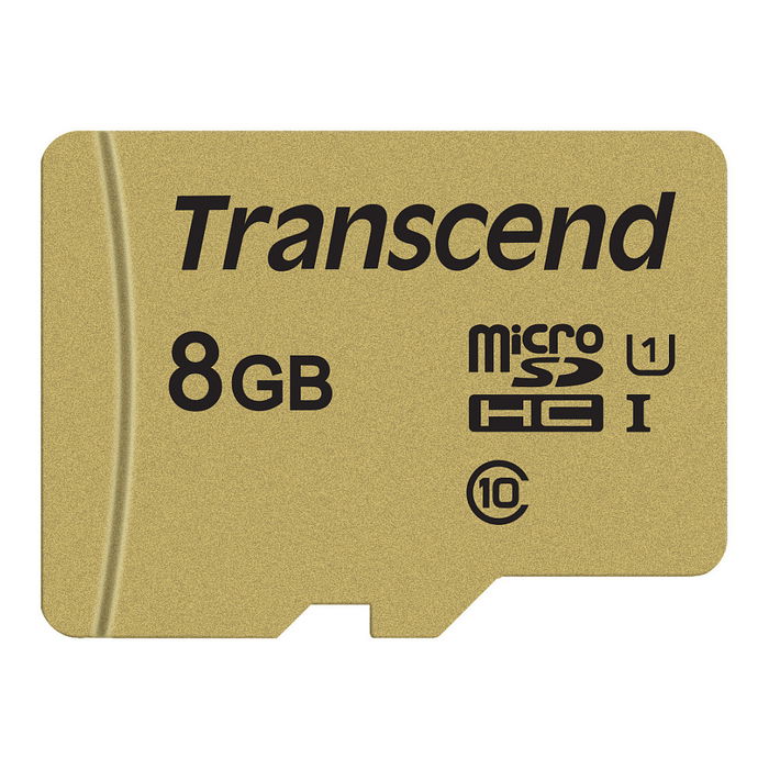 Transcend SDHC USD500S Tarjeta MicroSD de 8GB con Adaptador, Clase 10, UHS-I