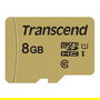 Transcend SDHC USD500S Tarjeta MicroSD de 8GB con Adaptador, Clase 10, UHS-I