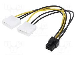 QOLTEC Cable de alimentación Molex macho x2 a PCIe 6pin hembra