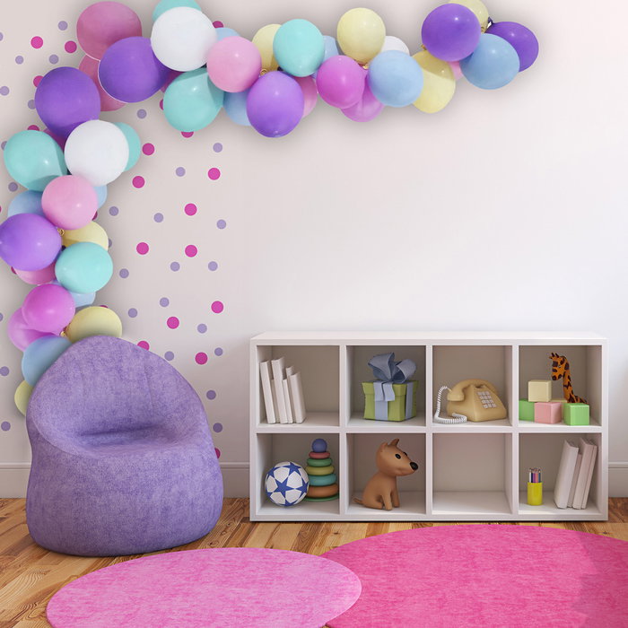 Party Time Soportes para Globos - Kit para Decoración de Eventos con Tira Perforada y Pastillas Adhesivas