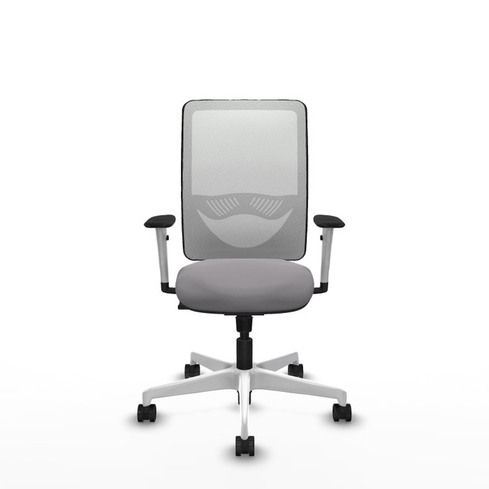 PIQUERAS Y CRESPO Silla de oficina Zulema con mecanismo Sincro, Gris y Blanco