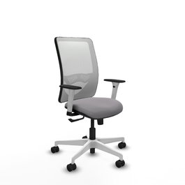 PIQUERAS Y CRESPO Silla de oficina Zulema con mecanismo Sincro, Gris y Blanco
