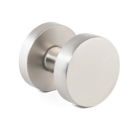 Herrajes Alk Pomo Manivela Redondo Ø53 Elio Negro Níquel Satinado Acabado Níquel Cepillado