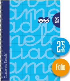 LAMELA Cuaderno Espiral Formato Folio 80 Hojas 90g Azul Cuadrovía Extradura