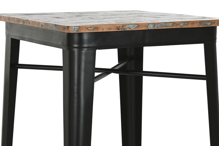 DKD Home Decor Mesa Bar Horeca Metal Vintage 102x66x66 cm Metal Madera