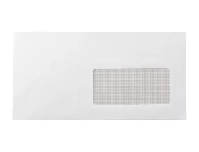 Liderpapel Sobre N.4 Blanco Americano Ventana Derecha 115x225mm Tira Silicona Open System Caja 500 Unidades