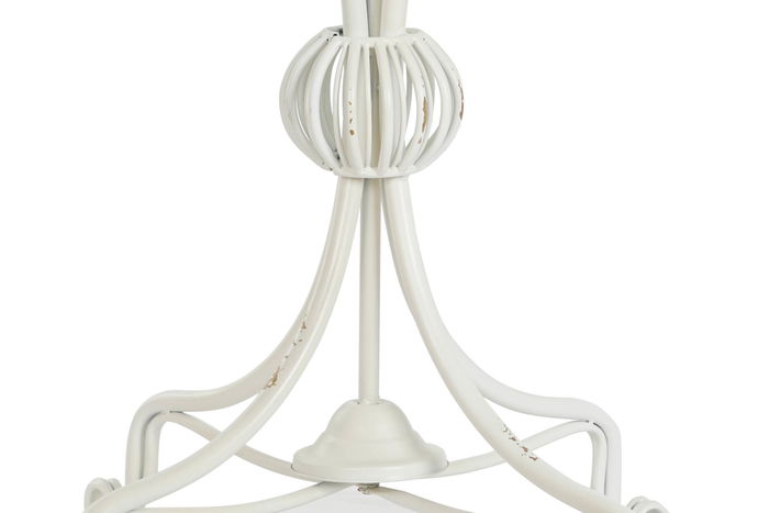 DKD Home Decor Mesita Auxiliar Tradicional Blanca Metálica Desmontable 81 x 81.5 x 81 cm