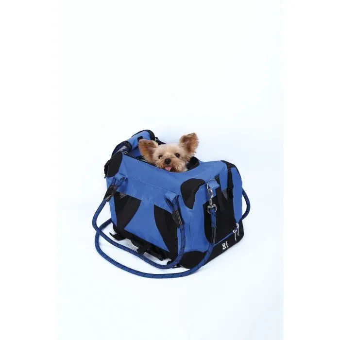 M Pets Bolsa de transporte REMIX 2 en 1 Azul Plegable Ligera Arnés con cinturón 41 x 28 x 28 cm