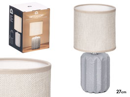 Giftdecor Lámpara Sobremesa Rayas Gris 13x13x19 cm Cerámica (Set de 12)