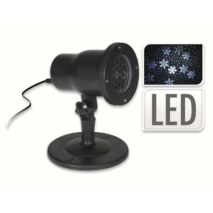 Proyector LED efecto tormenta de nieve IP44 Negro
