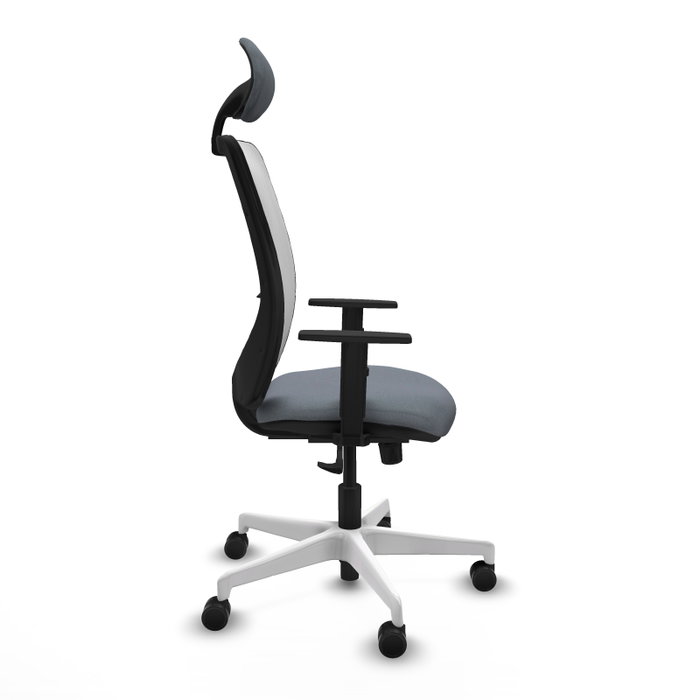 PIQUERAS Y CRESPO Silla de oficina Zulema con mecanismo Sincro, Gris y Blanco