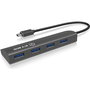 ICY BOX IB-AC6405-C Concentrador Hub USB-C 4 Puertos USB 3.0 (5 Gbps) Aluminio Antracita Plug & Play