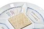 DKD Home Decor Bandeja para Aperitivos Salitre Azul y Natural de Gres y Bambú (23,5x23,5x7 cm) Bring the Mediterranean vibe.