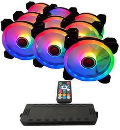 TALIUS IRIS SPECTRUM ARGB/CRONOS PACK 9 VENTILADORES 120MM + CENTRALITA. COLOR NEGRO