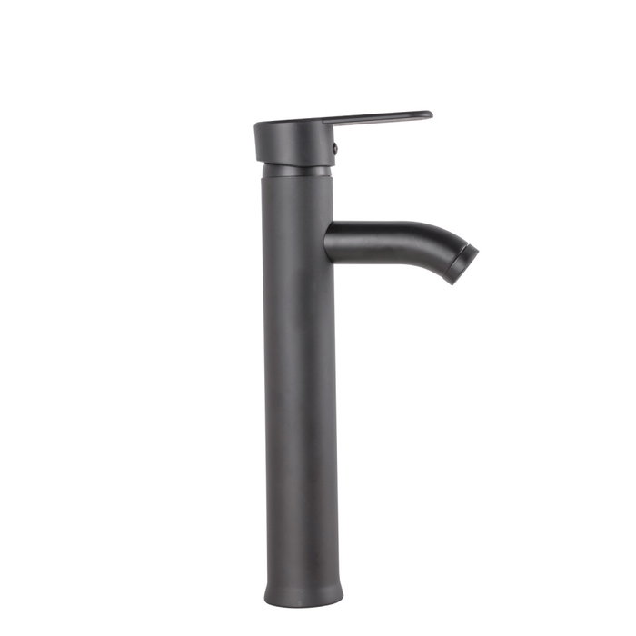 Grifo de lavabo monomando de estilo clásico Negro con caño alto Grifo de lavabo monomando de estilo clásico Negro con caño alto