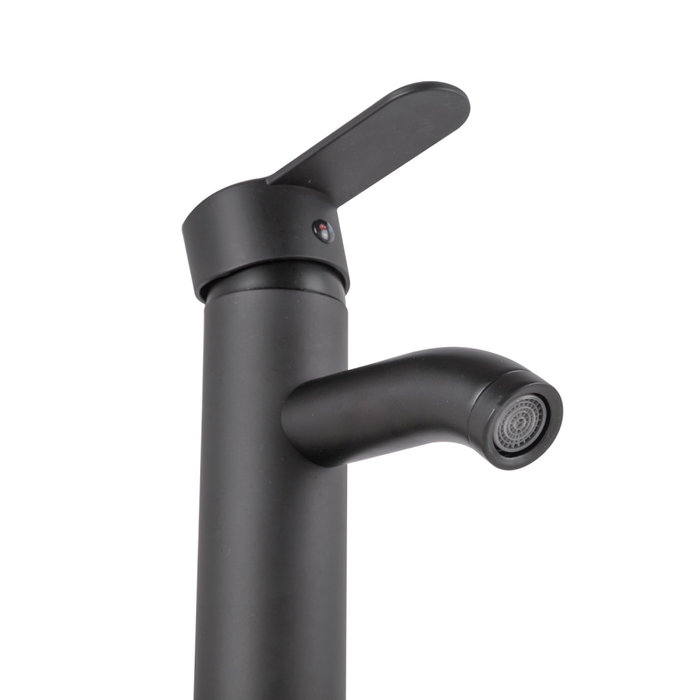Grifo de lavabo monomando de estilo clásico Negro con caño alto Grifo de lavabo monomando de estilo clásico Negro con caño alto