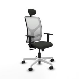 PIQUERAS Y CRESPO Silla de oficina Motilla con mecanismo Sincro, Negro y Blanco