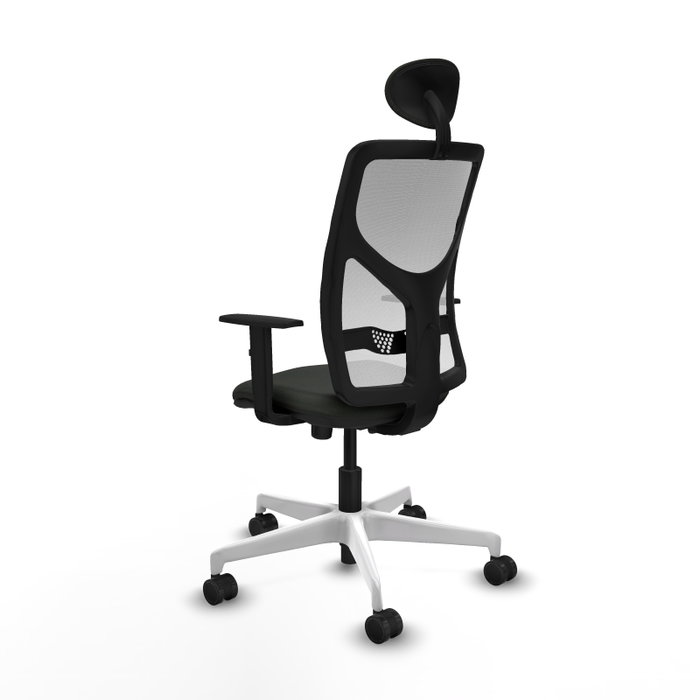 PIQUERAS Y CRESPO Silla de oficina Motilla con mecanismo Sincro, Negro y Blanco