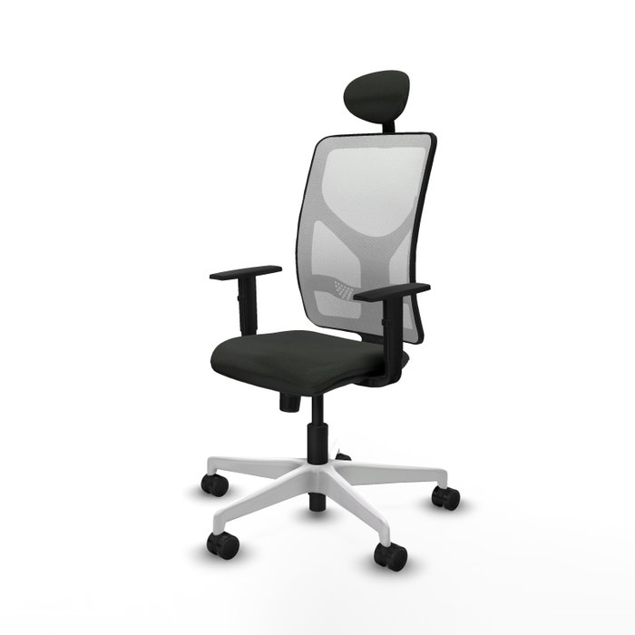 PIQUERAS Y CRESPO Silla de oficina Motilla con mecanismo Sincro, Negro y Blanco