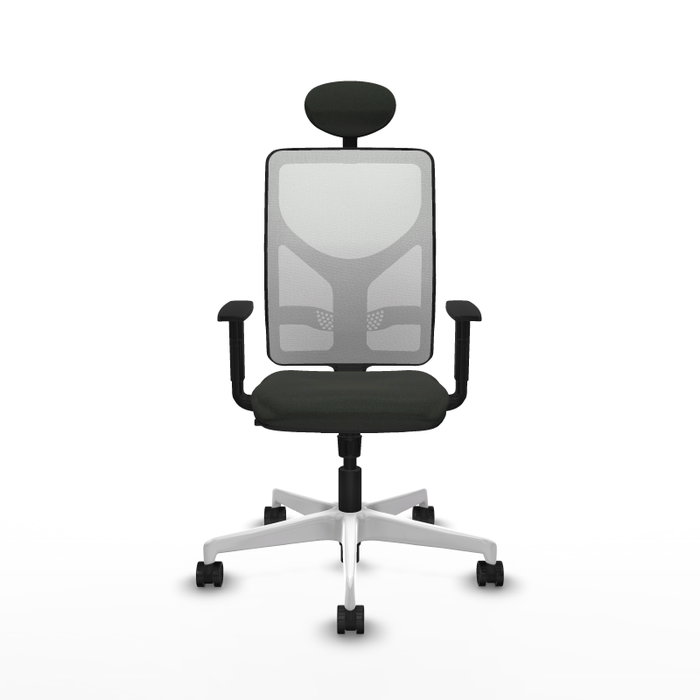 PIQUERAS Y CRESPO Silla de oficina Motilla con mecanismo Sincro, Negro y Blanco