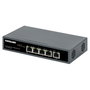 Intellinet Switch Gigabit 5 Puertos con PoE Passthrough, 1 Puerto PD PoE++ 95W y 4 Puertos PSE PoE, Montaje Pared o Mesa, 65W Presupuesto PoE, Conmutador de Red 10/100/1000