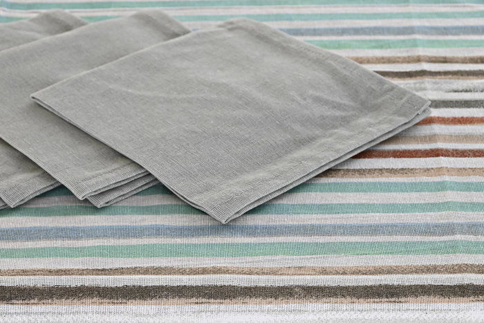 DKD Home Decor Mantel Azul Celeste Gris 150 x 150 cm Set de 5 (2 Unidades) Urban